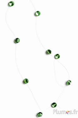 Magnetisch haaraccessoire - 8 strasssteentjes, 26 cm - groen